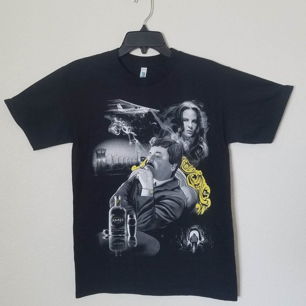 El Chapo Narco Collage Graphic T-Shirt – Men's Black Tee S–3XL